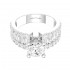14K White Gold Semi Mount Baguettes Engagement Ring