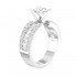 14K White Gold Semi Mount Baguettes Engagement Ring