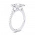 14K White Gold Semi Mount Cushion Halo Engagement Ring