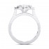 14K White Gold Semi Mount Cushion Halo Engagement Ring