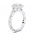 14K White Gold Semi Mount Cushion Halo Engagement Ring