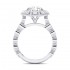 14K White Gold Semi Mount Round Halo Engagement Ring