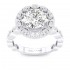 14K White Gold Semi Mount Round Halo Engagement Ring