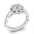 14K White Gold Semi Mount Baguettes Engagement Ring