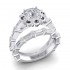14K White Gold Semi Mount Baguettes Engagement Ring