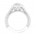 14K White Gold Semi Mount Cushion Halo Engagement Ring