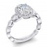 14K White Gold Semi Mount Oval Engagement Ring