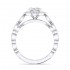 14K White Gold Semi Mount Oval Engagement Ring