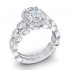 14K White Gold Semi Mount Oval Engagement Ring
