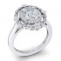 14K White Gold Semi Mount Oval Engagement Ring
