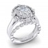 14K White Gold Semi Mount Oval Engagement Ring