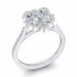 14K White Gold Semi Mount Cushion Halo Engagement Ring