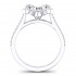 14K White Gold Semi Mount Cushion Halo Engagement Ring