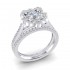 14K White Gold Semi Mount Cushion Halo Engagement Ring