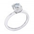 14K White Gold Semi Mount Oval Sollitaire Engagement Ring