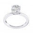 14K White Gold Semi Mount Oval Sollitaire Engagement Ring