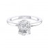 14K White Gold Semi Mount Oval Sollitaire Engagement Ring