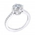 14K White Gold Semi Mount Round Halo Engagement Ring