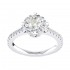 14K White Gold Semi Mount Round Halo Engagement Ring