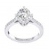 14K White Gold Semi Mount Oval Engagement Ring