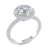 14K White Gold Semi Mount Round Halo Engagement Ring