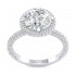 14K White Gold Semi Mount Round Halo Engagement Ring