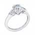 14K White Gold Semi Mount Oval Engagement Ring