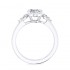 14K White Gold Semi Mount Oval Engagement Ring