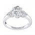 14K White Gold Semi Mount Oval Engagement Ring