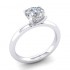 14K White Gold Semi Mount Solitaire Engagement Ring