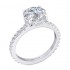 14K White Gold Semi Mount Round Halo Engagement Ring