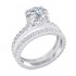 14K White Gold Semi Mount Round Halo Engagement Ring