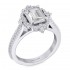 14K White Gold Semi Mount Emerald Engagement Ring
