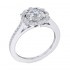14K White Gold Semi Mount Cushion Halo Engagement Ring