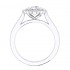 14K White Gold Semi Mount Cushion Halo Engagement Ring