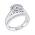 14K White Gold Semi Mount Cushion Halo Engagement Ring