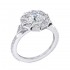 14K White Gold Semi Mount Round Halo Engagement Ring