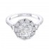 14K White Gold Semi Mount Round Halo Engagement Ring