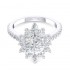 14K White Gold Semi Mount Vintage Engagement Ring