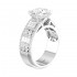 14K White Gold Semi Mount Baguettes Engagement Ring