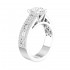 14K White Gold Semi Mount Baguettes Engagement Ring