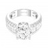14K White Gold Semi Mount Baguettes Engagement Ring