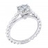 14K White Gold Semi Mount Solitaire Engagement Ring