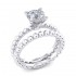 14K White Gold Semi Mount Solitaire Engagement Ring