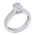 14K White Gold Semi Mount Oval Engagement Ring
