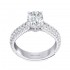 14K White Gold Semi Mount Oval Engagement Ring