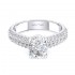 14K White Gold Semi Mount Oval Engagement Ring