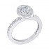 14K White Gold Semi Mount Oval Engagement Ring