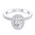 14K White Gold Semi Mount Oval Engagement Ring
