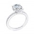 14K White Gold Semi Mount Oval Engagement Ring